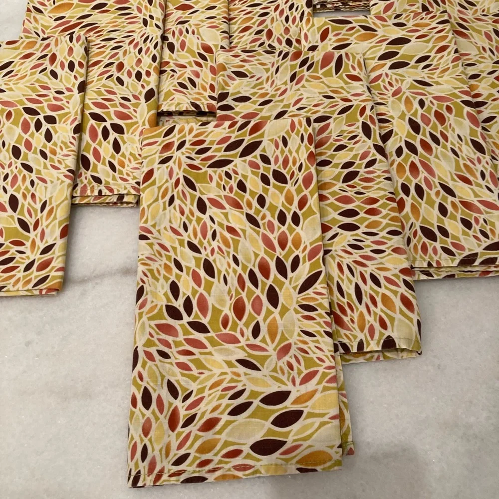Set of 10 Patterned Table Napkins